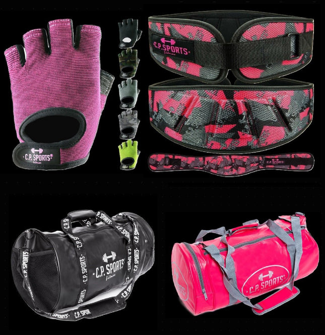 SEO. Starter 3er Paket: Hanschuhe, Gürtel, 1x Tache - Farbe auswählen - Pink Linkreich