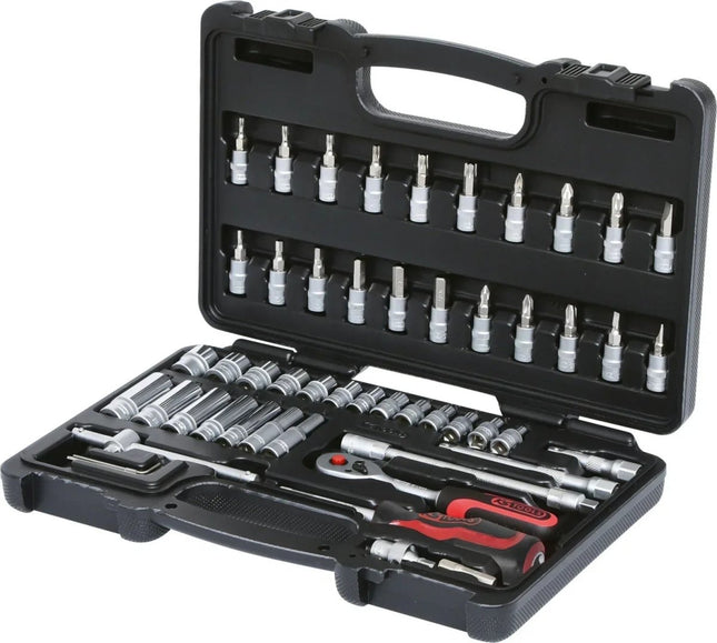 Steckschlüsselsatz 1/4 Zoll 53-teilig mit Ratsche und Bitsatz im Hartschalenkoffer – KS Tools Superlock - Linkreich