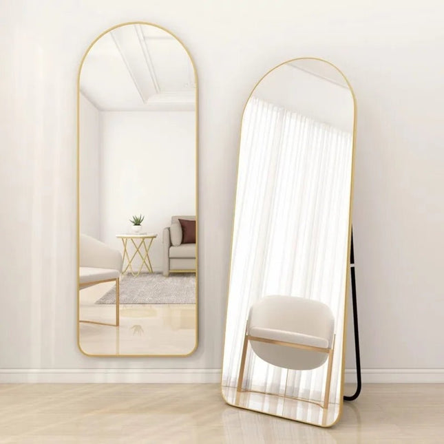 Stehspiegel 50×160 cm mit goldenem Metallrahmen – Elegantes Design & Ganzkörperansicht (Ganzkörperspiegel) kaufen bei Linkreich – Jetzt entdecken!