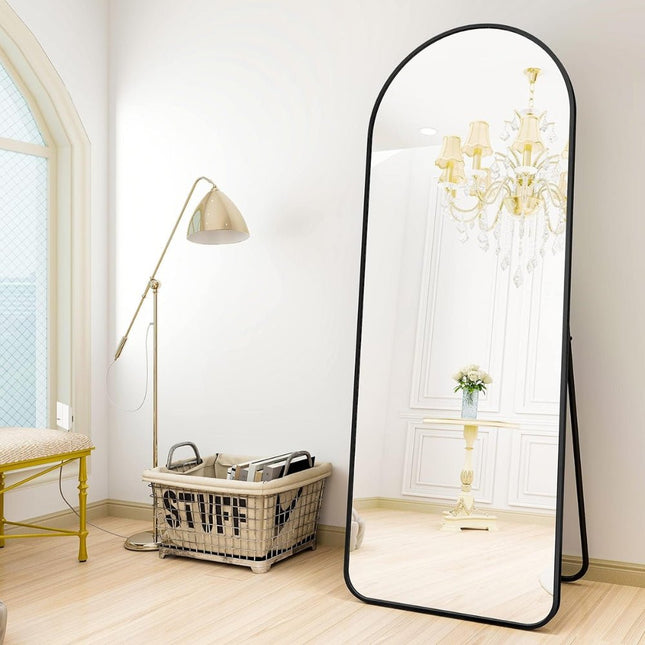 Stehspiegel 50×160 cm mit schwarzem Rahmen – Modernes Design & Ganzkörperansicht (Ganzkörperspiegel) kaufen bei Linkreich – Jetzt entdecken!