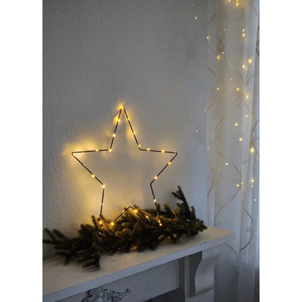 Stern LED warmweiß Weihnachtsstern schwarz Metallstern Batterie Timer Ø 40 cm (Weihnachtsstern) kaufen bei Linkreich – Jetzt entdecken!