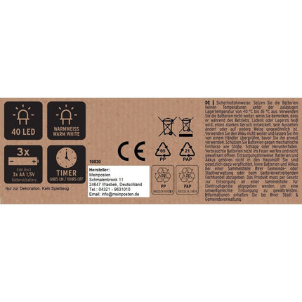 Stern LED warmweiß Weihnachtsstern schwarz Metallstern Batterie Timer Ø 40 cm (Weihnachtsstern) kaufen bei Linkreich – Jetzt entdecken!