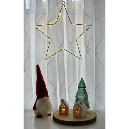 Stern LED warmweiß Weihnachtsstern schwarz Metallstern Batterie Timer Ø 40 cm (Weihnachtsstern) kaufen bei Linkreich – Jetzt entdecken!