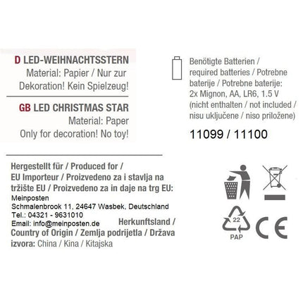 Sternleuchte Weihnachtsbeleuchtung LED Batteriebetrieben Weihnachtsdeko Stern (Weihnachtsstern LED) kaufen bei Linkreich – Jetzt entdecken!