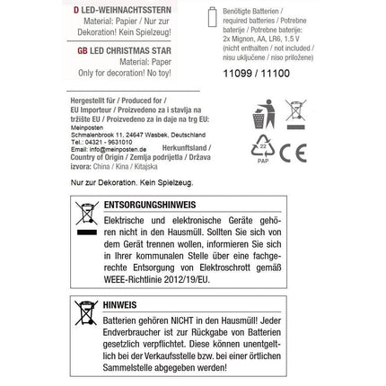 Sternleuchte Weihnachtsbeleuchtung LED Batteriebetrieben Weihnachtsdeko Stern (Weihnachtsstern LED) kaufen bei Linkreich – Jetzt entdecken!