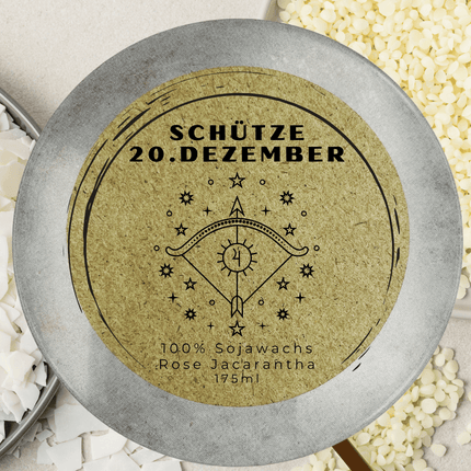 Sternzeichen Schütze Duftkerze - Handgemachte Sojawachs - Kerze - Personalisiertes Astrologie - Geschenk (Duftkerze) kaufen bei Linkreich – Jetzt entdecken!