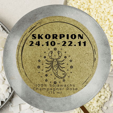 Sternzeichen Skorpion Duftkerze - Handgemachte Sojawachs - Kerze - Personalisiertes Astrologie - Geschenk (Duftkerze) kaufen bei Linkreich – Jetzt entdecken!