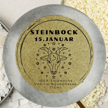 Sternzeichen Steinbock Duftkerze - Handgemachte Sojawachs - Kerze - Personalisiertes Astrologie - Geschenk (Duftkerze) kaufen bei Linkreich – Jetzt entdecken!