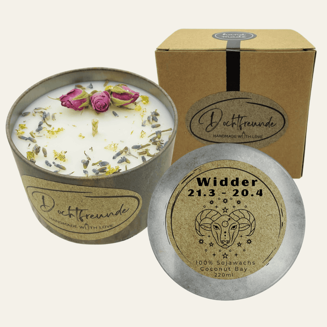 Sternzeichen Widder Duftkerze - Handgemachte Sojawachs - Kerze - Personalisiertes Astrologie - Geschenk (Duftkerze) kaufen bei Linkreich – Jetzt entdecken!