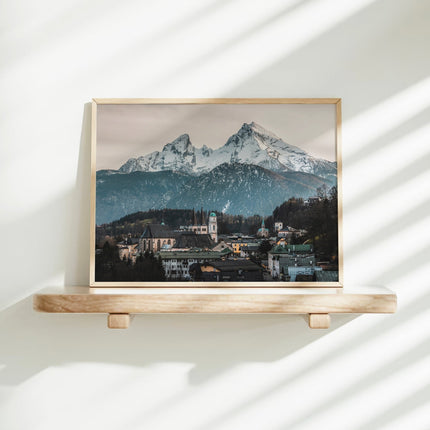 Berchtesgaden Print – Watzmann Mountain and Bavarian Town Wall Art