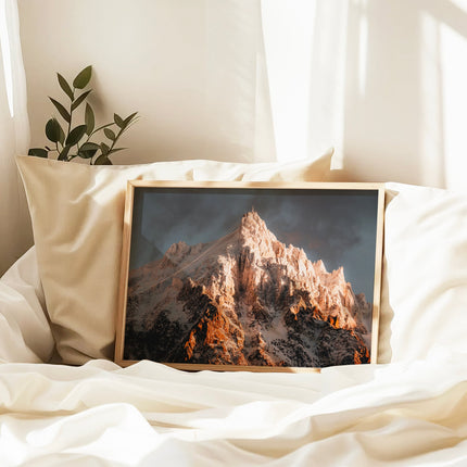 Aiguille du Midi Wall Art - Chamonix Mountain Sunset Print