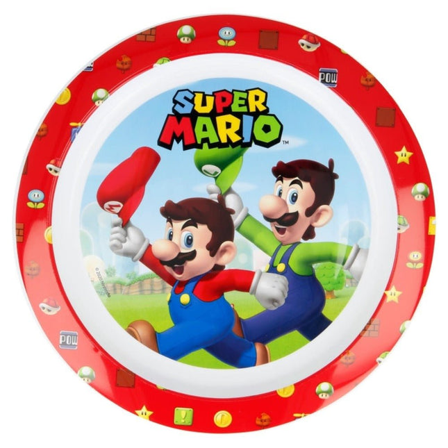 SEO. Super Mario Plastik - Teller Kunststoffset für Kinder - Mikrowelle geeignet - Linkreich