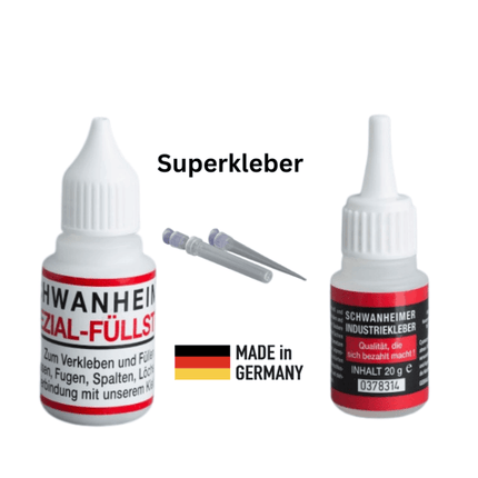 SEO. Superkleber Schwanheimer Industriekleber Nr. 100 / 10g + Spezial - Füllstoff 30g Set - Linkreich