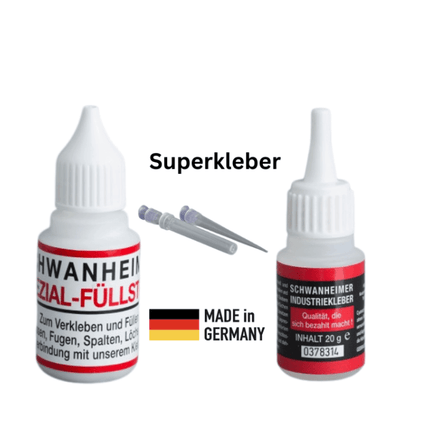 SEO. Superkleber Schwanheimer Industriekleber Nr. 100 / 10g + Spezial - Füllstoff 30g Set - Linkreich