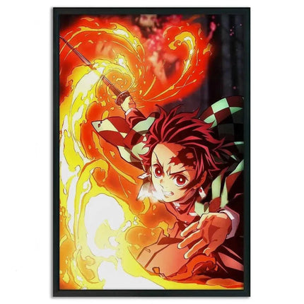 Tanjiro Fire Breathing - Demon Slayer - Anime Leinwandbild (Canvas) kaufen bei Linkreich – Jetzt entdecken!