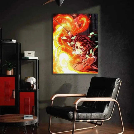 Tanjiro Fire Breathing - Demon Slayer - Anime Leinwandbild (Canvas) kaufen bei Linkreich – Jetzt entdecken!