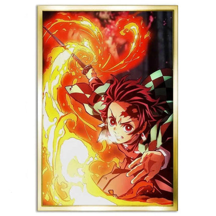 Tanjiro Fire Breathing - Demon Slayer - Anime Leinwandbild (Canvas) kaufen bei Linkreich – Jetzt entdecken!