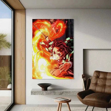 Tanjiro Fire Breathing - Demon Slayer - Anime Leinwandbild (Canvas) kaufen bei Linkreich – Jetzt entdecken!