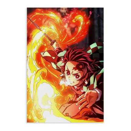 Tanjiro Fire Breathing - Demon Slayer - Anime Leinwandbild (Canvas) kaufen bei Linkreich – Jetzt entdecken!