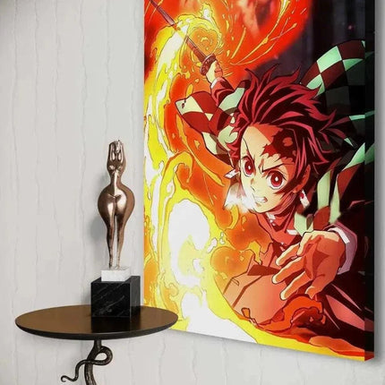 Tanjiro Fire Breathing - Demon Slayer - Anime Leinwandbild (Canvas) kaufen bei Linkreich – Jetzt entdecken!