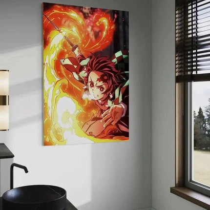 Tanjiro Fire Breathing - Demon Slayer - Anime Leinwandbild (Canvas) kaufen bei Linkreich – Jetzt entdecken!