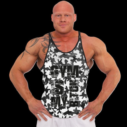 SEO. Tank Top - 3xStück / Oder Einzeln +Turnbeutel - Camouflage Weiß - C.P. Sports - S710 - Gym Is My Bitch - Einzeln Linkreich