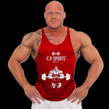 SEO. Tank Top - 3xStück / Oder Einzeln +Turnbeutel - Rot - C.P. Sports - S710 - Bodybuilder Logo - Einzeln Linkreich
