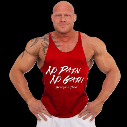 SEO. Tank Top - 3xStück / Oder Einzeln +Turnbeutel - Rot - C.P. Sports - S710 - No Pain No Gain - Einzeln Linkreich