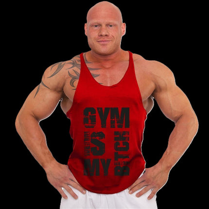 SEO. Tank Top - 3xStück / Oder Einzeln +Turnbeutel - Rot - C.P. Sports - S710 - Gym Is My Bitch - Einzeln Linkreich
