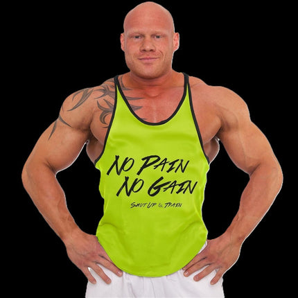 SEO. Tank Top - 3xStück / Oder Einzeln +Turnbeutel - Yellow - C.P. Sports - S710 - No Pain No Gain - Einzeln Linkreich