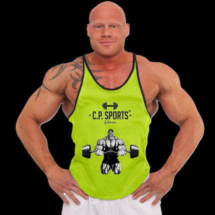 SEO. Tank Top - 3xStück / Oder Einzeln +Turnbeutel - Yellow - C.P. Sports - S710 - Bodybuilder Logo - Einzeln Linkreich