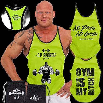 SEO. Tank Top - 3xStück / Oder Einzeln +Turnbeutel - Yellow - C.P. Sports - S710 - 3er Pack - Alle drei Tanktops + Beutel = Rabat % = 49 EUR Linkreich