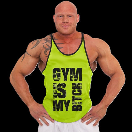 SEO. Tank Top - 3xStück / Oder Einzeln +Turnbeutel - Yellow - C.P. Sports - S710 - Gym Is My Bitch - Einzeln Linkreich