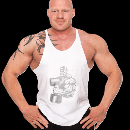 SEO. Tanktop "Bodybuilder" verschiedene Farben - C.P. Sports - S626 - Weiß Linkreich