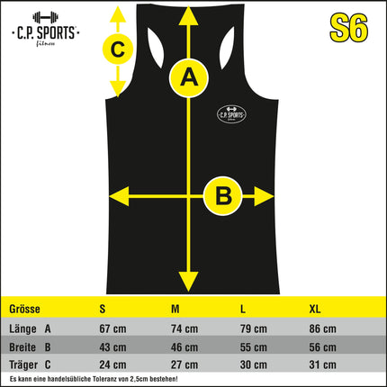 SEO. Tanktop - C.P. Sports Logo - Verschiedene Farben - S6 - Schwarz Linkreich