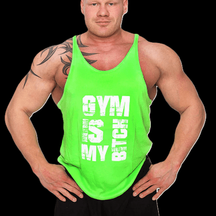 SEO. Tanktop "Gym is my Bitch" - verschiedene Farben - C.P. Sports - S627 - Neon Grün Linkreich