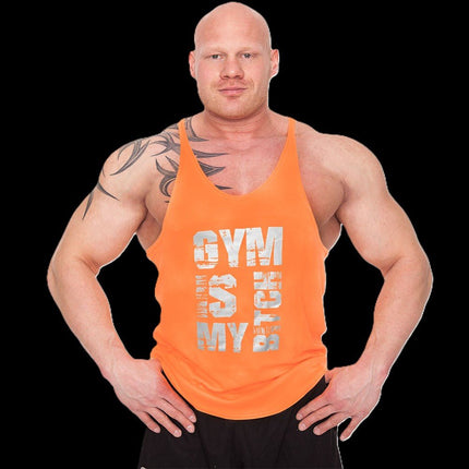 SEO. Tanktop "Gym is my Bitch" - verschiedene Farben - C.P. Sports - S627 - Orange Linkreich