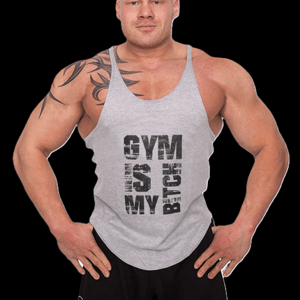 SEO. Tanktop "Gym is my Bitch" - verschiedene Farben - C.P. Sports - S627 - Grau Linkreich