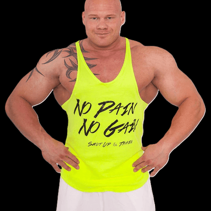 SEO. Tanktop "NO Pain NO Gain" verschieden Farben - C.P. Sports - S6 - 1 - neongelb Linkreich