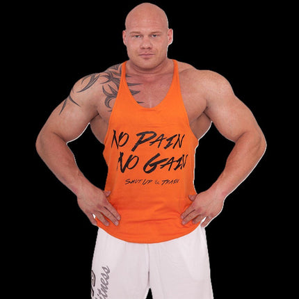 SEO. Tanktop "NO Pain NO Gain" verschieden Farben - C.P. Sports - S6 - 1 - Orange Linkreich