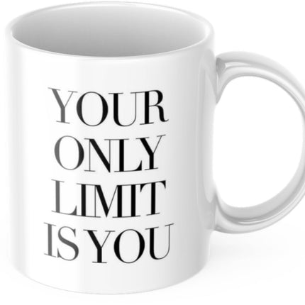 SEO. Tasse Motivation "Your Only Limit Is You" Arbeit Kaffee Büro Geschenk - Linkreich