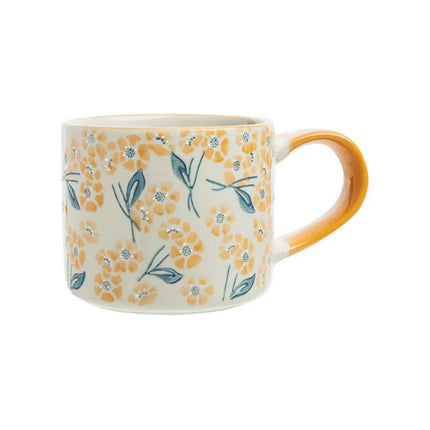 SEO. Tasse VINTAGE GARDEN orange aus Steinzeug – handgefertigt & floral | Tranquillo - Linkreich