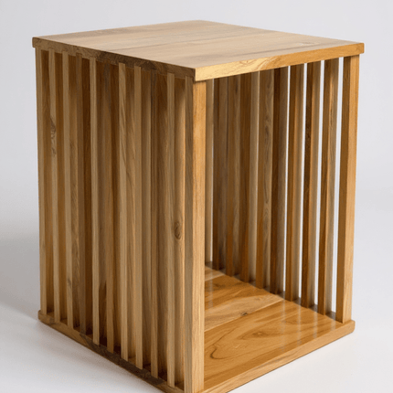 Teakholz - Beistelltisch - Holzhocker Couchtisch - Handgefertigt aus Massivholz – Holzleisten Würfel - 45x35x40 cm () kaufen bei Linkreich – Jetzt entdecken!