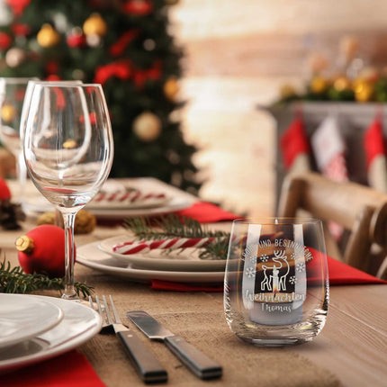 SEO. Teelicht mit Gravur - Weihnachtsdeko - Frohe und besinnliche Weihnachten - Personalisiert mit Name - Linkreich