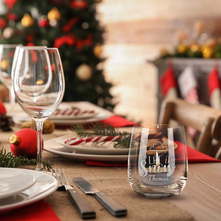 SEO. Teelicht mit Gravur - Weihnachtsdeko - Let it snow Wolke - Personalisiert mit Name - Linkreich