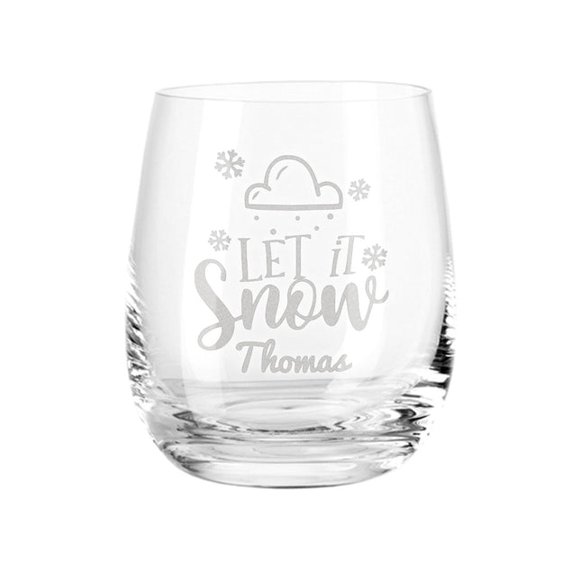 SEO. Teelicht mit Gravur - Weihnachtsdeko - Let it snow Wolke - Personalisiert mit Name - Linkreich