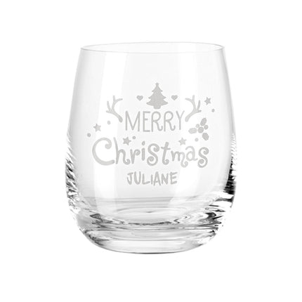 SEO. Teelicht mit Gravur - Weihnachtsdeko - Merry Christmas - Personalisiert mit Name - Linkreich