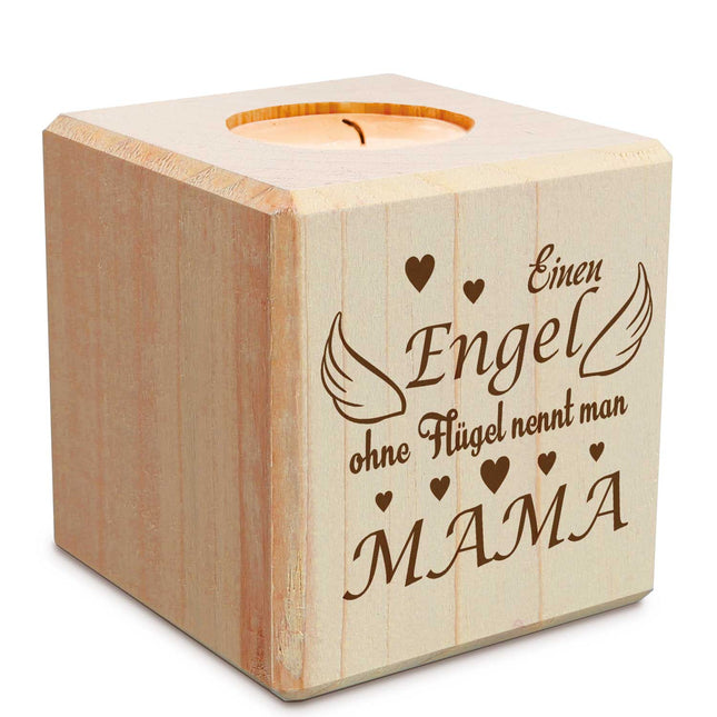 SEO. Teelichthalter mit Gravur aus Holz für Mama - Einen Engel ohne Flügel... - Persönliches Geschenk für - Linkreich