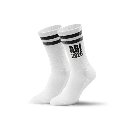SEO. Tennissocken - Abi Jahr - personalisiert mit Namen & Jahr - Schwarz Linkreich