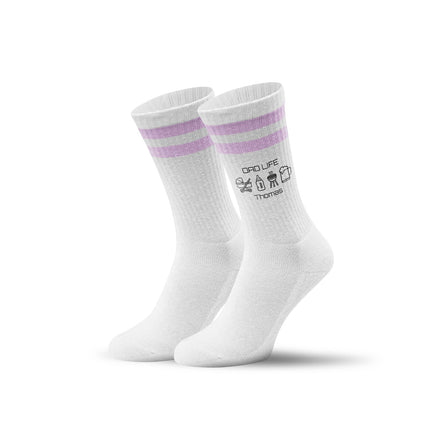 SEO. Tennissocken - Dad Life - personalisiert mit Namen - Flieder Linkreich